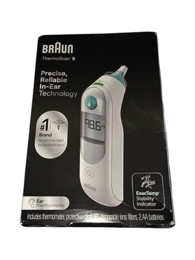 Braun ThermoScan 5 In-Ear Thermometer — White with Teal Accent